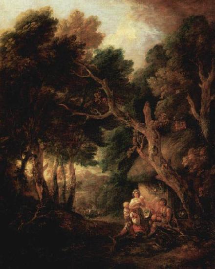 Thomas Gainsborough Pfeiferauchender Bauer vor der Huttentxr